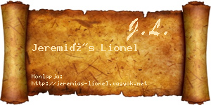 Jeremiás Lionel névjegykártya